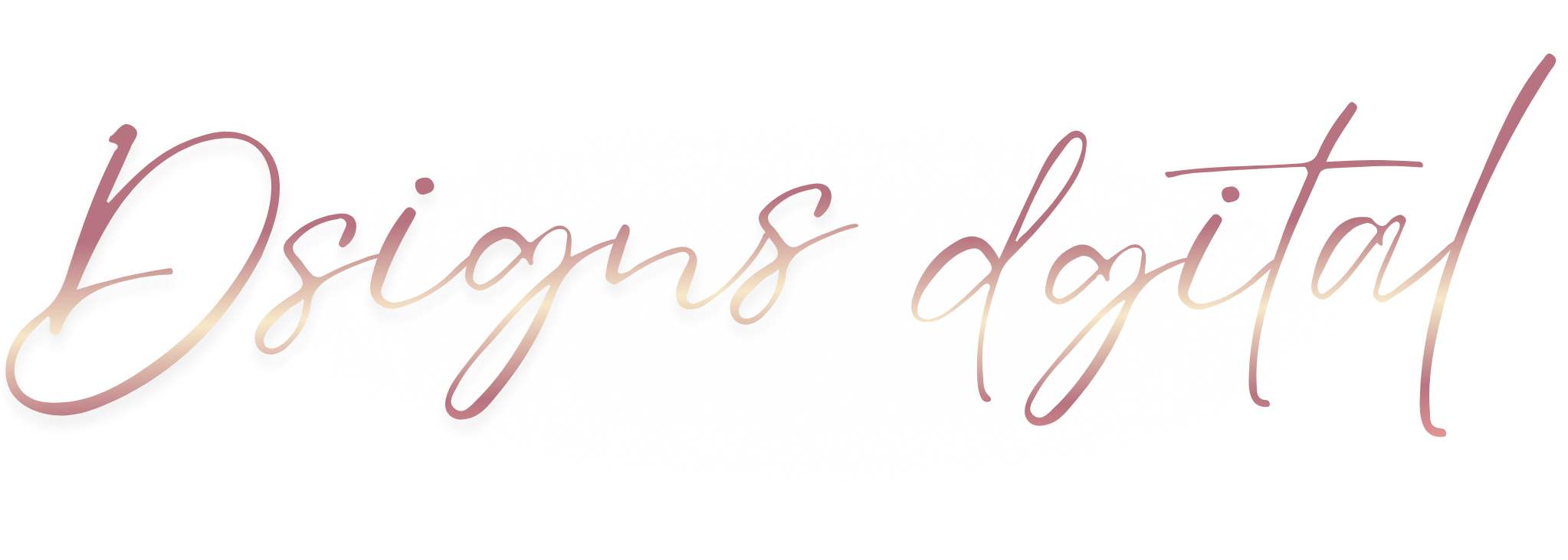Dsignsdgita logo letters branding, rose gold with watercolor